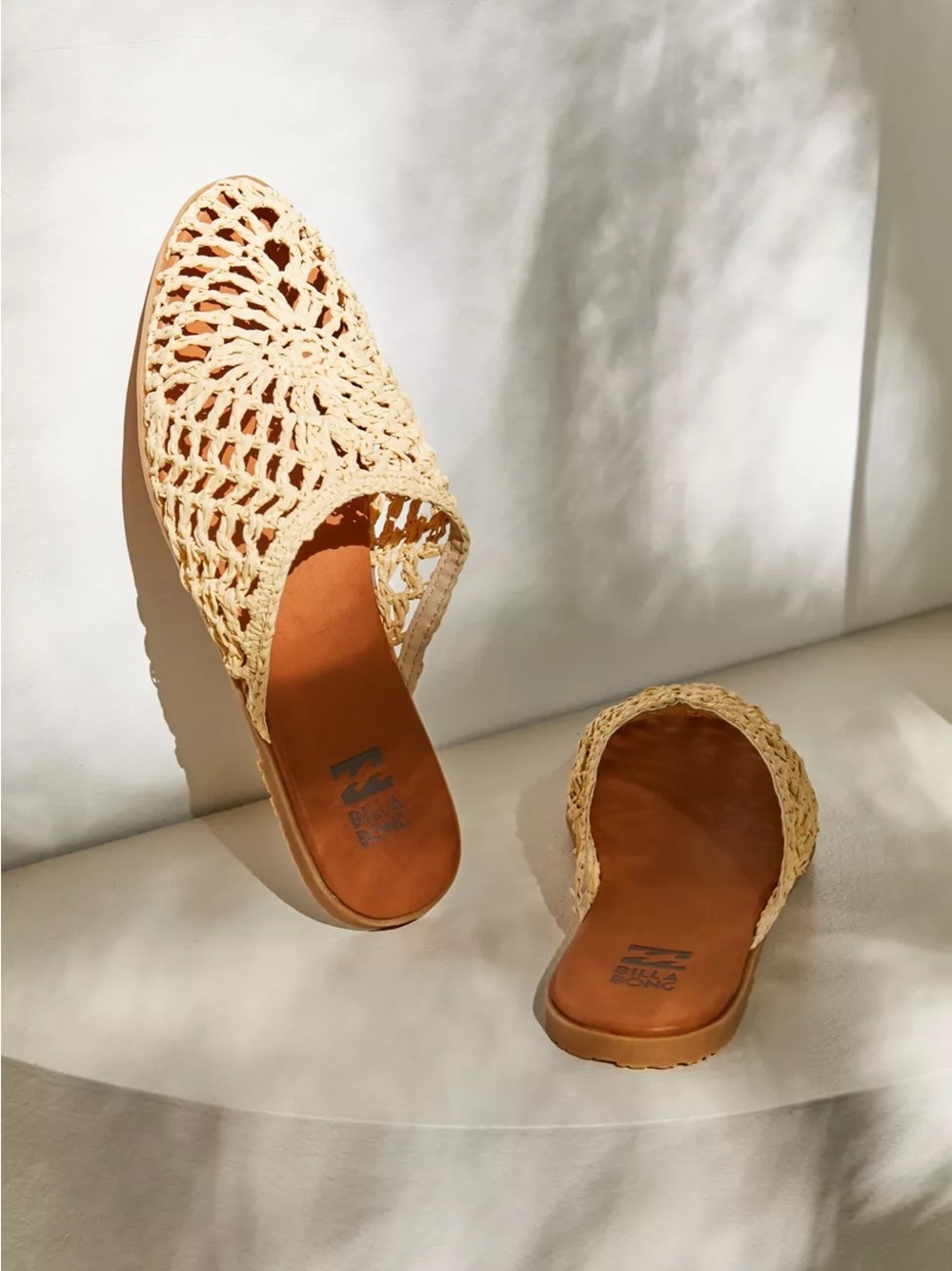 Billabong La Palma Beach Mule Woven Raffia Mule Slides Women’s Size 8 - Picture 2 of 9